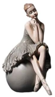 PINK FOREST Ballerina Mädchen Figuren Balletttänzerin Statue Kunst Skulptur Figur Harz Heimdekoration Schreibtisch Ornament Statuette für Ihren Schreibtisch/Bücherregal/Esstisch (grau)