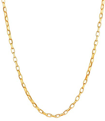 Kuzzoi Herren Halskette mit Rundanker Glieder (5 mm) vergoldet | Glieder Kette für Mann oder Freund Goldene Herrenkette 925er Sterling Silber Länge 50-60 0107752120