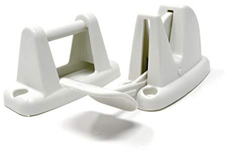 Mystatic WHITE DOOR CLIP FOR STATIC CARAVAN CATCH RETAINER HOLDER DOOR LEVER TOURING BOAT