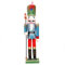 Soldat Casse Noisette Cadeau De Noël, Figurine De Soldat Traditionnelle En Bois, Cadeau De Décoration En Bois, 30CM Bois Peint Casse-Noisette, Marionnettes En Forme De Soldat Cadeau De Vacances (Bleu)