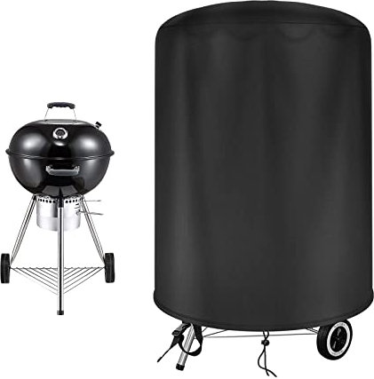 Raweao Kettle BBQ Cover 57cm for Weber, Waterproof Round Barbecue Cover 500D Oxford Weatherproof Compact BBQ Cover for Weber Spirit bbq(Φ71x68cm)