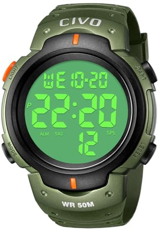 CIVO Relojes Hombre Digitales Deportivo Militares Grandes Números Prueba Reloj Casual para Hombres Despertador Campanilla Horaria