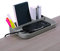 Deflecto Space Saving Large Desktop Storage Organiser, Standing Desk Stationery Holder Attachment, Drawer Organiser With Storage Tray, Tidy, Pen Holder - Grey