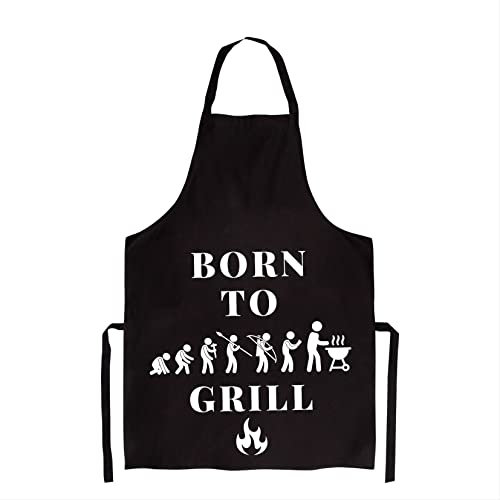 FremiBag Grillschürze für Männer mit Spruch: Born to Grill - Baumwollschürze - Kochschürze - Geschenk für Mann - Geschenkidee Männer