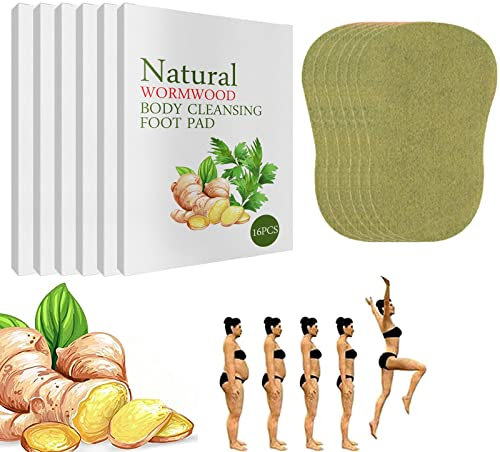 48/96/160Stück Pure Health Wermut-Körper-Entgiftungspads, Anti-Schwellungs-Ingwer-Entgiftungspflaster, Naturkräuter-Wermut-Fuß-Detox-Pads, De-Tox-Fußpolster (96Stück)