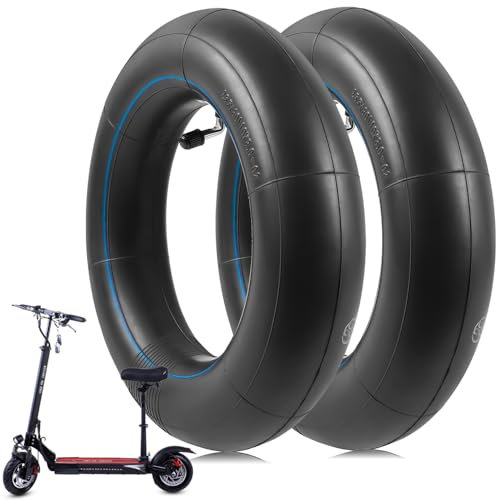 VOLOHAS 10 × 3 Verstärkter Schlauch mit Abgewinkeltem Ventil 90° für KUGOO Kirin M4/ M4 Pro Scooter und Andere 90/65-6,5, 80/65-6, 255 * 80 Scooter-Ersatzreifen Ersatzräder (2 Stück)