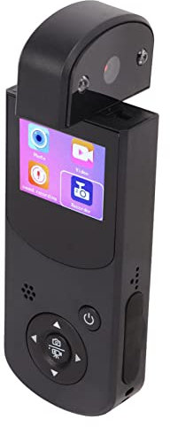 Videocamera DV Palmare, Mini Body Action Camera HD 1080P Clip On Video Recorder con 16MP, Schermo da 1,5 e Clip Posteriore, Supporto per la Riproduzione di Musica MP3 per Vlog, Viaggi, Casa(Nero)