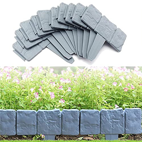GOCHUSX Verschränkende Garten Rand Pflasterstein Effekt Kunststoff Rasen Pflanze Grenze Nur Hammer IN, Ideal Für Blumenbeete Wege Und Rasen (Farbe : Grey, Größe : 10pcs)