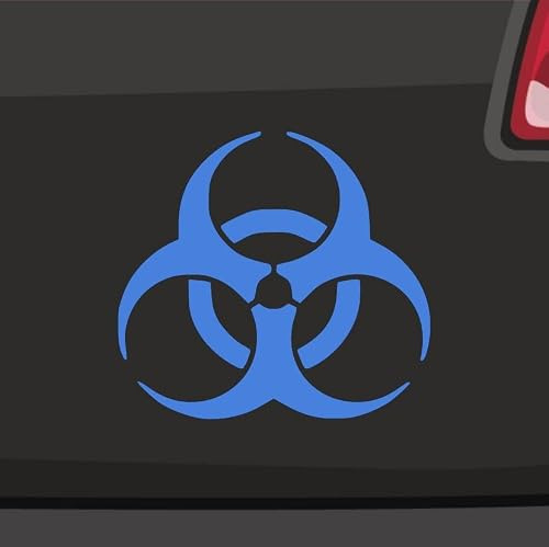 Generisch Symbol Biohazard Aufkleber Sticker Bio Gefahr Achtung Umwelt Substanz 6,5x6cm Farbe: Enzian