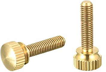 sourcing map 2 Stück Rändelschrauben M5x20mm Messing Schulterschrauben Stufen Griffknöpfe Befestigungen für PC Elektronisch Mechanisch