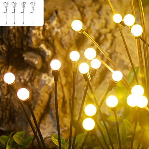 Bixufcai Solarlampen für Außen 4 Stück 40 KöPfe Glühwürmchen Lichter LED Dekorative Licht für Garten IP65 Wasserdicht Swinging Solarleuchten für Rasen Gehweg Landschaft Dekoratives