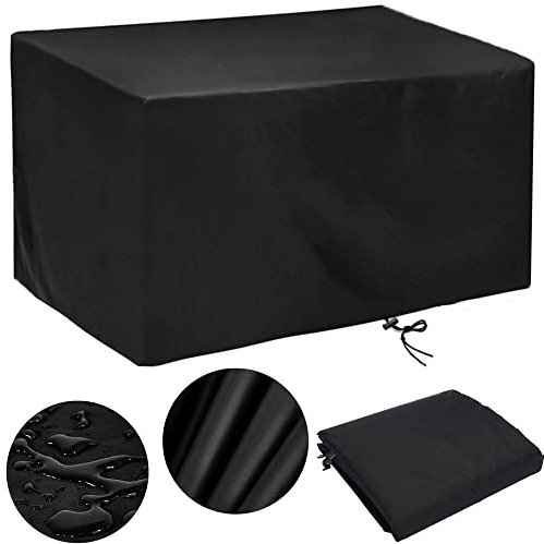 Gartentisch Abdeckung 210x80, Schutzhülle Gartentisch 210x80x80cm Abdeckung Gartenmöbel Winterfest Abdeckplane für Gartenmöbel Wasserdicht Rechteckige Anti-UV -Schwarz (210x80x80cm)