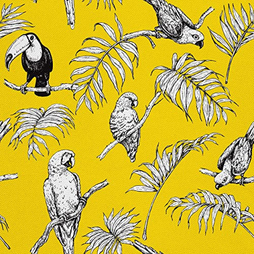 HEKO PANELS Stoff Oxford Wasserdichte Meterware Canvas-Stoff Polyester Stoff Zum Nähen Nähstoffe Dekostoffe Wasserabweisend Blickdicht Papageien Tukane 2 Meter 155 x 200 cm