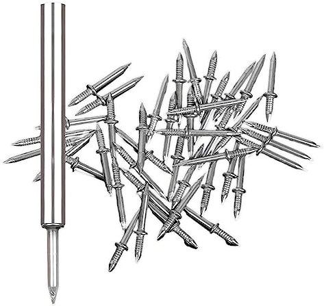 Clou Sans Soudure à Fil De Plinthe à Double Tête, Plinthe Sans Marques Clou, Vis De Sécurité Invisibles, Ligne De Plinthe Clou Sans Couture, Équipé D'un Outil De Manchon Spécifique Les Ongles (200Pcs)