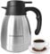 Andrew James 1L Thermal Coffee Carafe Double Walled Vacuum Jug, Stainless Steel Insulated Tea & Coffee Pot for Hot and Cold Drinks, Thermal Jug Flask Leak Proof Dispenser, Durable and Portable