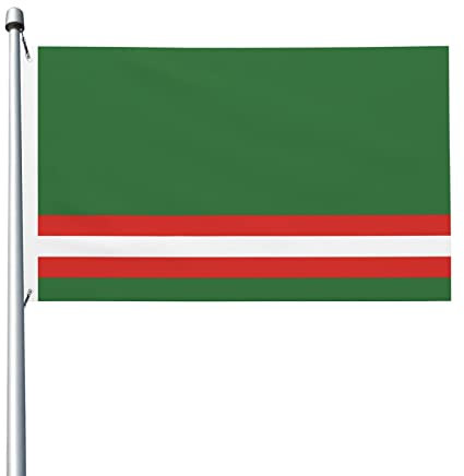 Flagge der Republik Tschetschenien vor 2004, 90 x 150 cm, für den Außenbereich, doppelseitige Flagge, Polyester, leichte Flaggen, lustige Heimdekoration, 3 x 5 Flaggen