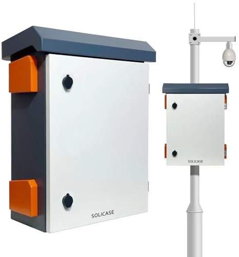 Outdoor Electrical Box NEMA Enclosure Weatherproof Junction Box with Fan Vent Metal Electrical Cabinet with Shelves(24x20x12”)