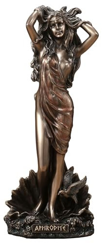Veronese Design Skulptur Die Geburt der Aphrodite, griechische Göttin der Liebe und Schönheit, Kaltgussharz, Antik-Bronze-Finish, 16,5 cm