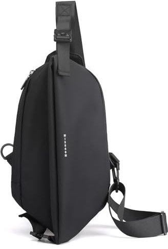 Mixroom - Zaino Monospalla Uomo Porta Tablet Tab Zainetto Borsello Casual a Tracolla Regolabile per Viaggio, Ciclismo, Lavoro, Sport e Tempo Libero Z36 Colore Nero