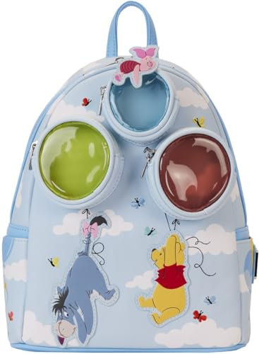 Loungefly Mini-Rucksack mit Winnie Puuh und seinen Freunden, schwimmende Luftballons, Mehrfarbig