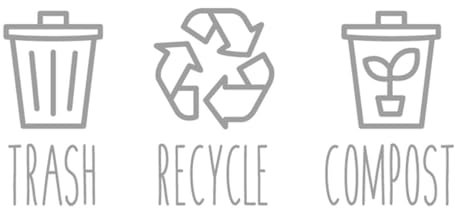 Trash and Recycle Rubbish Trash Can Wheelie Bin Vinyl Sticker Compost Decals Farmhouse Laundry Pantry Kitchen Organization Decal-Light Grey-Height is 20 cm