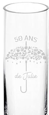 CADEAUX.COM - Vase Cylindrique Personnalisable + Roses pour Femme de 50 Ans - Vase Personnalisé et 4 Roses Eternelles - Message Personnalisable - Cadeau Anniversaire - Cadeau Femme