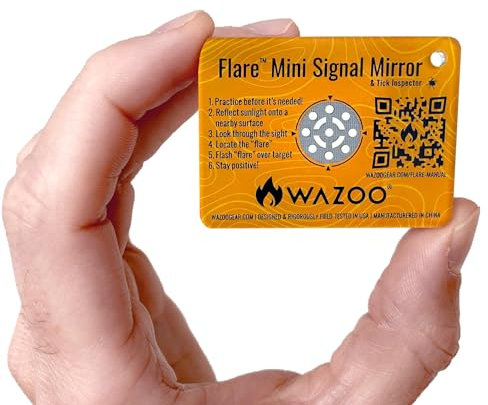 Flare™ Mini-Signalspiegel für den täglichen Gebrauch, Camping, Wandern, Reisen, Überleben, Erste-Hilfe-Kits, Notfall-Kits, Taschen-Survival-Kits und Bugout-Taschen