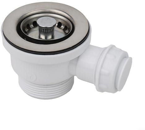 WIIYENA Flange Fits Sink Mini Basket Strainer Waste Kit,Kitchen Sink Drain Stopper, Stainless Steel 70MM PP, suitable for sink opening 47-52mm