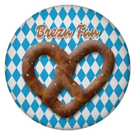 Brezelherz Bayernflagge Magnet mit Flaschenöffner rund mit Spruch Brezn Fan Perfekt für Bayern- und Brezen-Liebhaber Lässiger Magnet mit Flaschenöffner für echte Fans