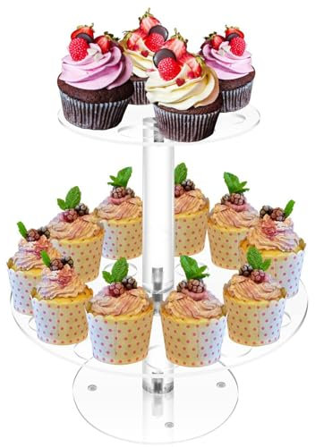 Acryl-Eiscreme-Ständer | Eistütenhalter mit 2 Schichten – wiederverwendbarer Ständer für klares Waffeldisplay, Sushi-Handrollen-Vitrine