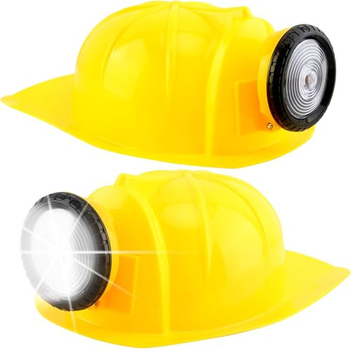 Restroma Bergmann-Hut aus Kunststoff mit leichtem Arbeitshelm, Bauhut für Erwachsene, Halloween, Bau, Partyzubehör, 2 Stück