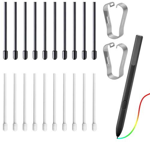 20-Pcs Replacement Pen Tips for Remarkable 1, 2, Pen and Plus Tablets, Includes Nibs Removal Tool, Stylus Nib Painting Writing Accessories Fit for Remarkable 1&2 (Stylus Not Included) (Black+white)