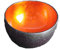 Hiseng Hand Painted Natural Coconut Key Bowl - Solid Colour Print Decorative Storage for Hallways, Jewellery, Nuts, Candy (Orange)