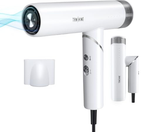 TANSHINE Haartrockner, 200 Million Negativ Ionen Fön, 110.000 U/min Bürstenloser Motor Schnelles Trocknen Föhn,1800W Intelligentes Thermostat zum Schutz der Haare,Weib