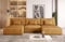MODERNO Ecksofa mit Schlaffunktion und Bettkasten MODULO U - Wohnlandschaft U-Form Wohnzimmer - Modular Schlafsofa mit Kopfkissen - Modern Couch 315x152x80 cm - Senfgelb - Poso 42