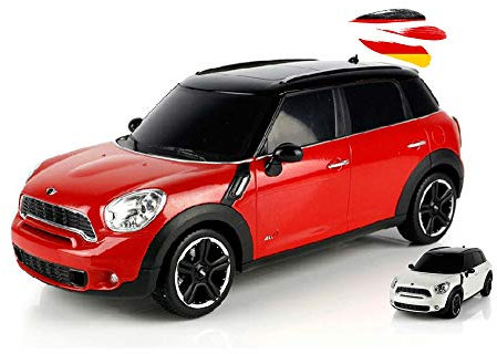 RC ferngesteuertes Auto im offiziell lizenziertem Design, Kompatibel Mini Cooper S Countryman ALL4, Modell-Maßstab 1:24, Lizenz-Fahrzeug mit LED, Spielzeug für Kinder in Jungen Jahren und Erwachsene