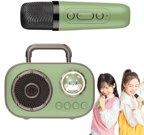 Karaoke Machine with Microphones, Karaoke Machine for Kids | Portable Wireless Speaker with Microphone, Long Battery Life Rechargeable Audio Supplies with Scam