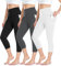 ACTINPUT Capri Leggings Damen 3/4 Caprihose High Waist Schwarz Sport Leggins mit Taschen Elastische Blickdicht Yogahose Sporthose Laufhose Sommer Große Größen Leggings(Schwarz/Dunkelgrau/Weiß,L-XL)