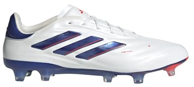 adidas Copa Pure 2 Elite Firm Ground Unisex Shoes, Footwear White/Lucid Blue/Solar Red, 9