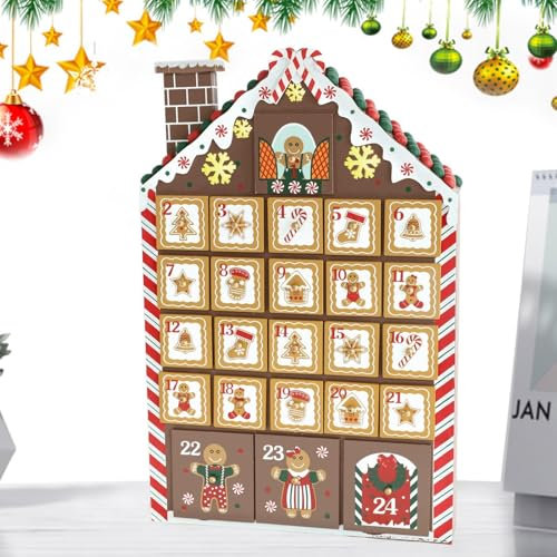 Caja de cuenta regresiva de madera de Navidad con luces LED, caja de cuenta regresiva reutilizable para Navidad y cumpleaños, calendario de madera con luces integradas para diversión navideña