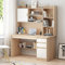 Home Office Schreibtisch mit Stauraum und Stall, moderner Schreibtisch und Arbeitsplatz mit Bücherregal, Computertisch mit Regalen für PC und Laptop (119,4 x 45,7 x 162,6 cm)