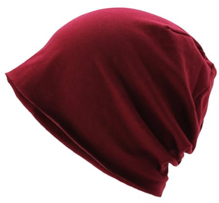 Djfkey leichte Baumwoll mütze Chemo Kopfbedeckung Herren Beanie Mützen Radsport Kappen Helmfutter Damen Schlafmütze (DE/NL/SE/PL, Alphanumerisch, Einheitsgröße, ROT)