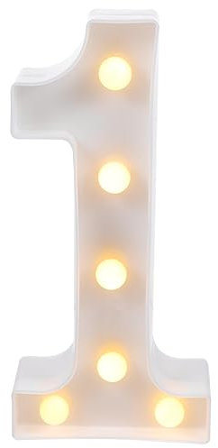 MAGICLULU Elegant Number 1 Light-up Numbers Marquee for Party Home Bar Romantic Dec