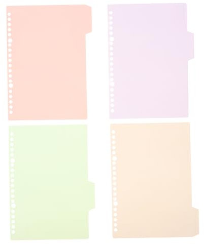 Gadpiparty 4pcs Pastel Binder Dividers Tabs Light Binder Index Card Dividers for Campus School Office Aesthetic Smart Ring Notebook