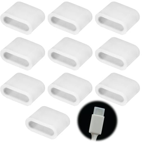 kiki fancy USB-C Schutzkappe 10er Pack, Staubschutzkappe USB-C Stecker Kunststoff Staubdichte Abdeckung des Datenkabels, Staubschutz des Ladekabels, Abdeckkappen für USB Typ-C (Transparent)
