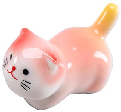 Cat Chopstick Rest & Holder, Cute Cat Ceramic Chopstick Holder Rack for Dinner Spoon Fork Kni-fe Tableware, Home Kitchen Chopsticks Stand