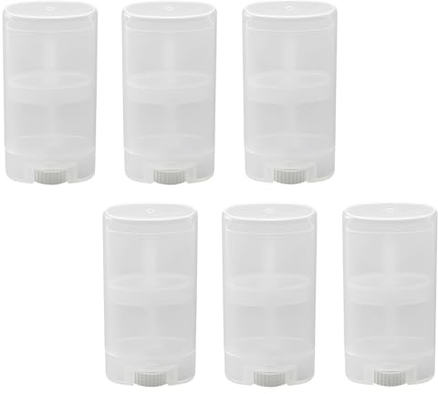 Leere Kunststoff-Lippenbalsam-Tuben mit Kappen, nachfüllbarer Behälter für Deodorant, Chapstick, Kosmetik, Dosierer, 15 g, 6 Stück