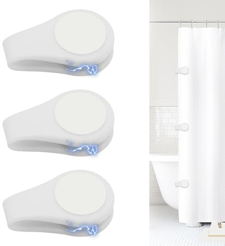 3 ganci magnetici per tenda da doccia, non arrugginiscono facilmente, prevengono efficacemente gli schizzi d'acqua, tenuta forte, facili da usare per un bagno ordinato
