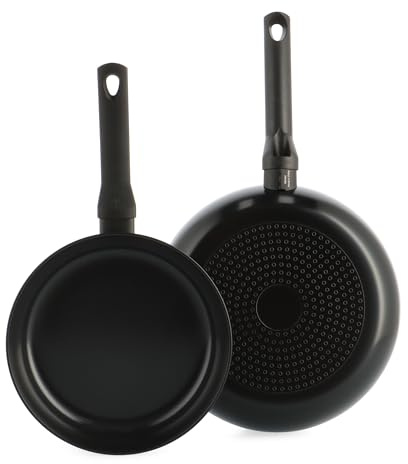BK Enjoy - Set di 2 padelle in ceramica antiaderente, Ø 24/28 cm, senza PFAS, per cottura a induzione, utilizzabile in forno fino a 160 °C, lavabile in lavastoviglie, riscaldamento rapido, impugnatura
