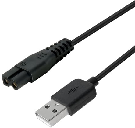 GEU USB Charger Cable Compatible with Meridian Grooming Electric Shaver Trimmer Charging Cord Power Supply Adapter for Meridian Electric Shaver, 1M/3.28FT Black
